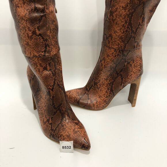Billini Dare You To Try Heeled Snake Print Knee High Boots Multicolor Size 8 - Picture 7 of 10
